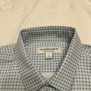 Mizzen+Main Light Blue Geometric Dress Shirt